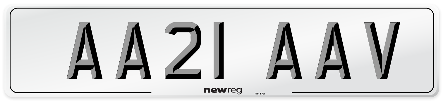 AA21 AAV Number Plate from New Reg
